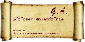 Gácser Annamária névjegykártya